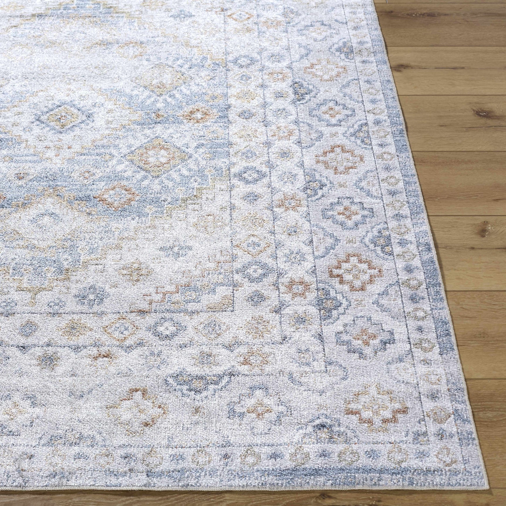 Agaton Blue Washable Area Rug - Ornate Home