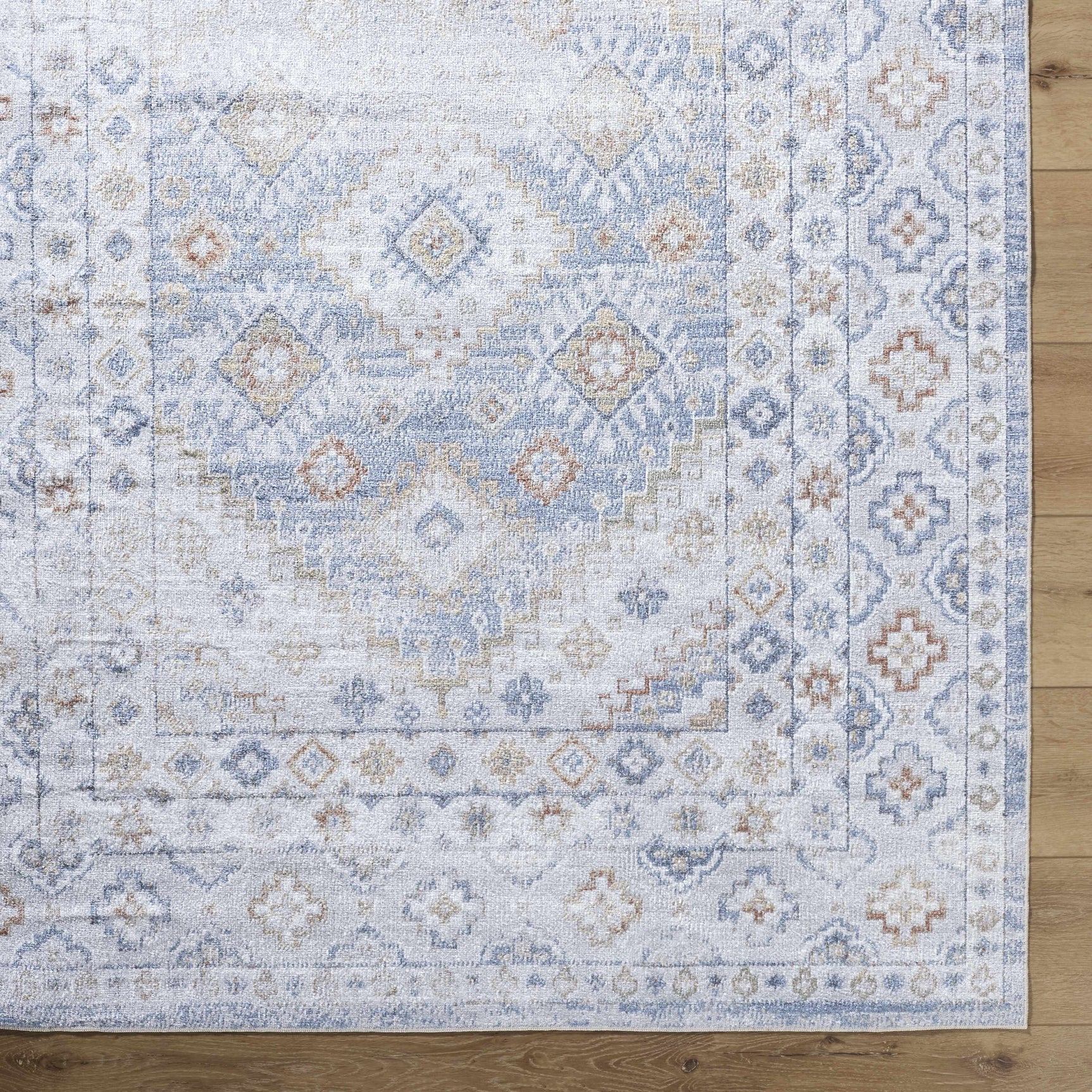 Agaton Blue Washable Area Rug - Ornate Home
