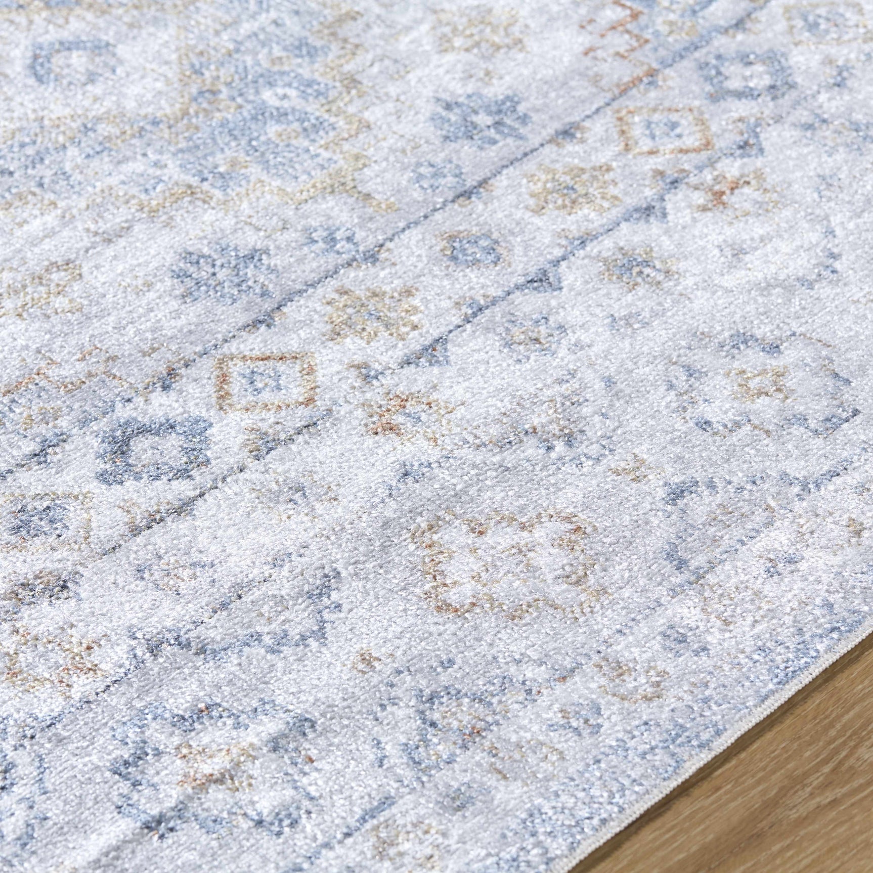 Agaton Blue Washable Area Rug - Ornate Home