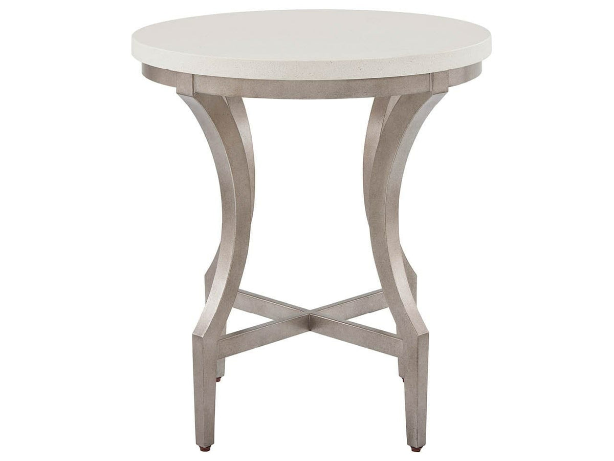 Aged Pewter/White End Table - Ornate Home