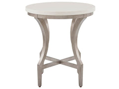 Aged Pewter/White End Table - Ornate Home