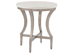 Aged Pewter/White End Table - Ornate Home