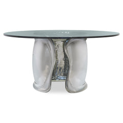 Agnès Chrome/Silver Dining Table - Ornate Home
