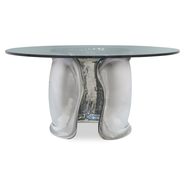 Agnès Chrome/Silver Dining Table - Ornate Home