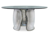 Agnes Clear/Polished Stainless Steel 60" Dining Table - Ornate Home