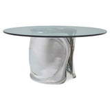 Agnes Clear/Polished Stainless Steel 60" Dining Table - Ornate Home