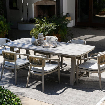 Agnes Gray Outdoor Dining Table - Ornate Home