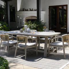 Agnes Gray Outdoor Dining Table - Ornate Home