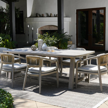 Agnes Gray Outdoor Dining Table - Ornate Home