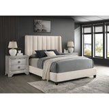 Agnes White Boucle Queen Bed - Ornate Home