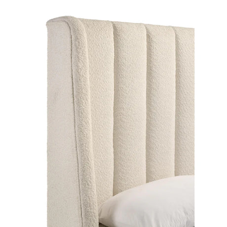 Agnes White Boucle Queen Bed - Ornate Home