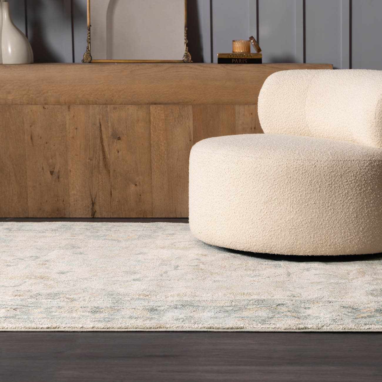 Ahmaud Beige & Light Gray Thick Luxe Area Rug - Ornate Home