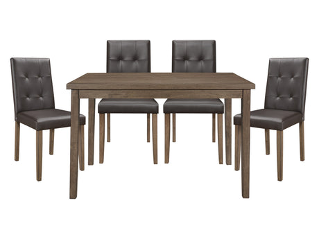 Ahmet Walnut / Dark Brown 5-piece Dinig Table Set - Ornate Home