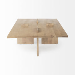 Aida Light Brown Rectangular Wood Coffee Table - Ornate Home