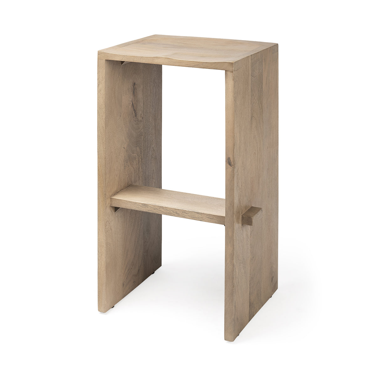 Aida Light Brown Wood Bar Stool - Ornate Home