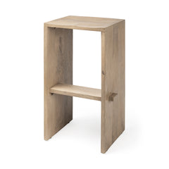 Aida Light Brown Wood Bar Stool - Ornate Home
