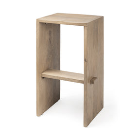 Aida Light Brown Wood Bar Stool - Ornate Home