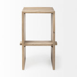 Aida Light Brown Wood Bar Stool - Ornate Home