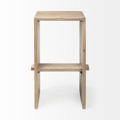 Aida Light Brown Wood Bar Stool - Ornate Home
