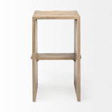 Aida Light Brown Wood Bar Stool - Ornate Home