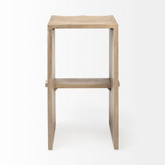 Aida Light Brown Wood Bar Stool - Ornate Home