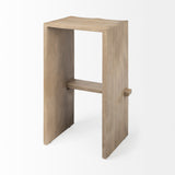 Aida Light Brown Wood Bar Stool - Ornate Home