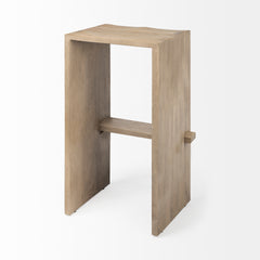 Aida Light Brown Wood Bar Stool - Ornate Home