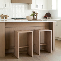 Aida Light Brown Wood Counter Stool - Ornate Home
