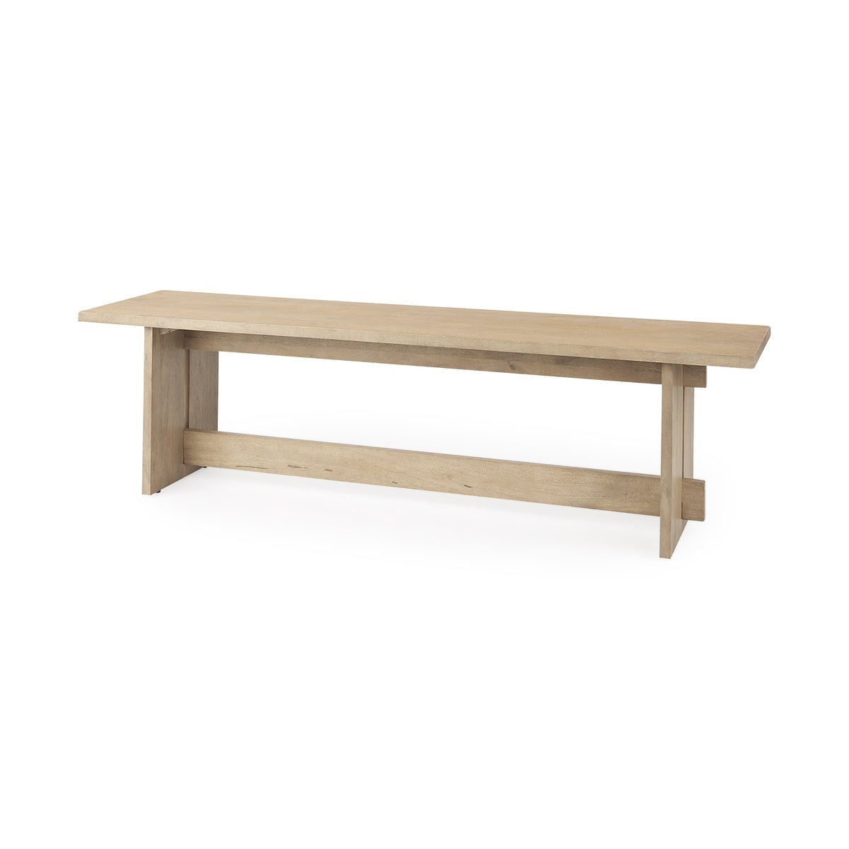 Aida Light Brown Wood Dining Bench - Ornate Home