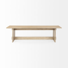 Aida Light Brown Wood Dining Bench - Ornate Home