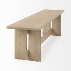 Aida Light Brown Wood Dining Bench - Ornate Home