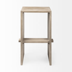 Aida Light Gray Wood Bar Stool - Ornate Home
