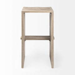 Aida Light Gray Wood Bar Stool - Ornate Home