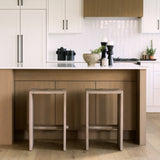Aida Light Gray Wood Counter Stool - Ornate Home