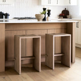 Aida Light Gray Wood Counter Stool - Ornate Home