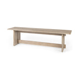 Aida Light Gray Wood Dining Bench - Ornate Home