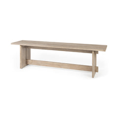 Aida Light Gray Wood Dining Bench - Ornate Home