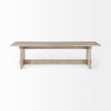 Aida Light Gray Wood Dining Bench - Ornate Home
