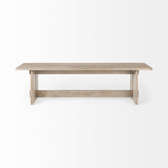 Aida Light Gray Wood Dining Bench - Ornate Home