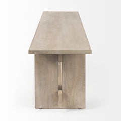 Aida Light Gray Wood Dining Bench - Ornate Home