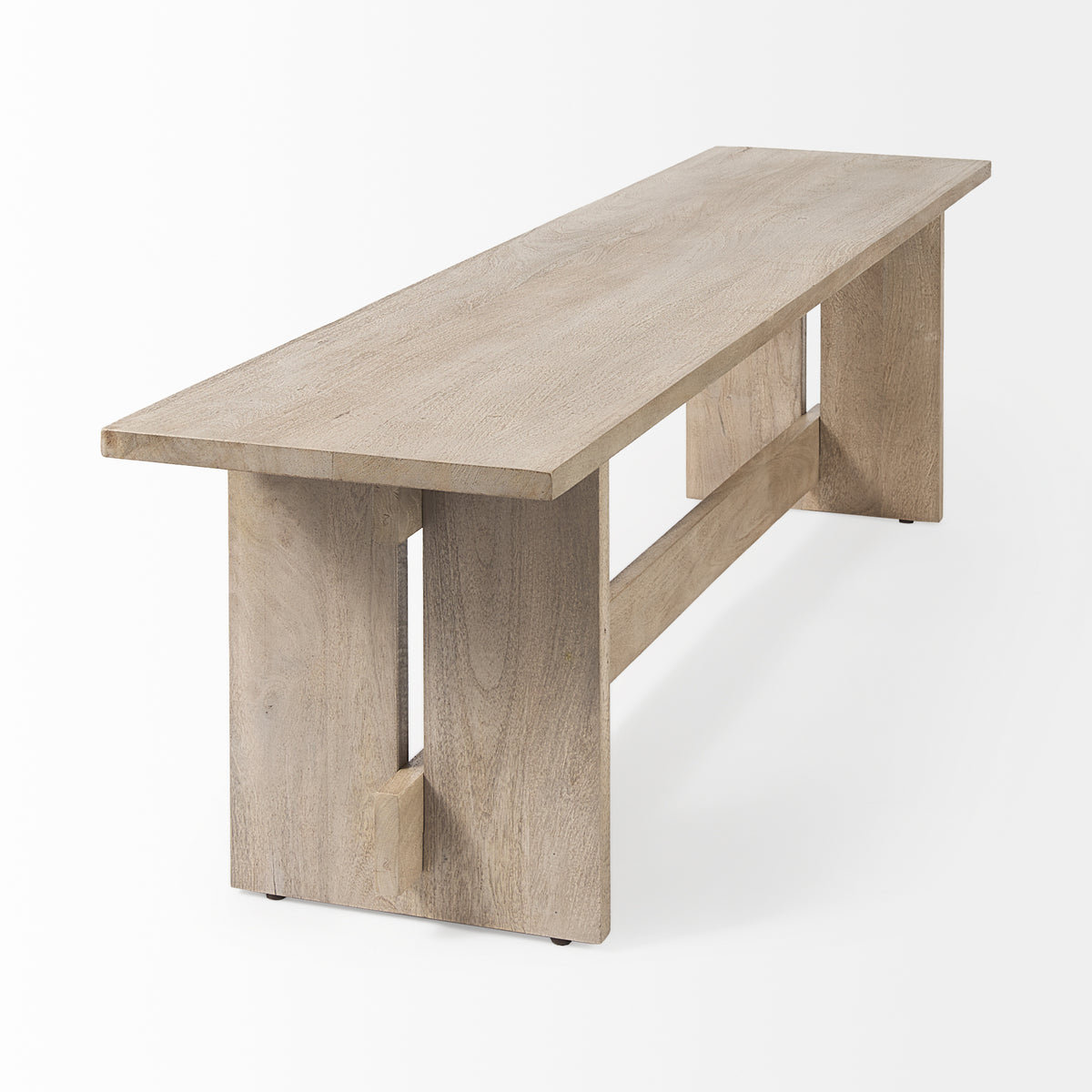 Aida Light Gray Wood Dining Bench - Ornate Home
