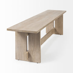 Aida Light Gray Wood Dining Bench - Ornate Home