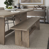 Aida Light Gray Wood Dining Bench - Ornate Home