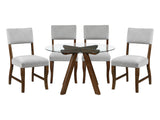 Aiden Gray/Brown 5-Piece Dining Table Set - Ornate Home