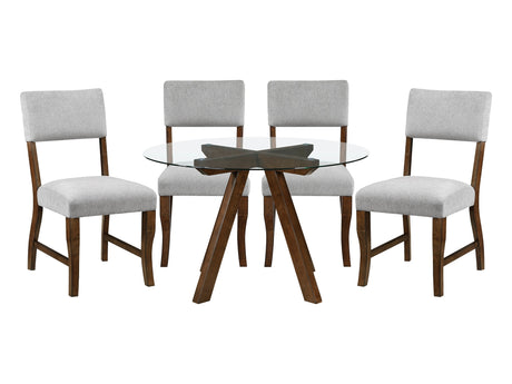 Aiden Gray/Brown 5-Piece Dining Table Set - Ornate Home