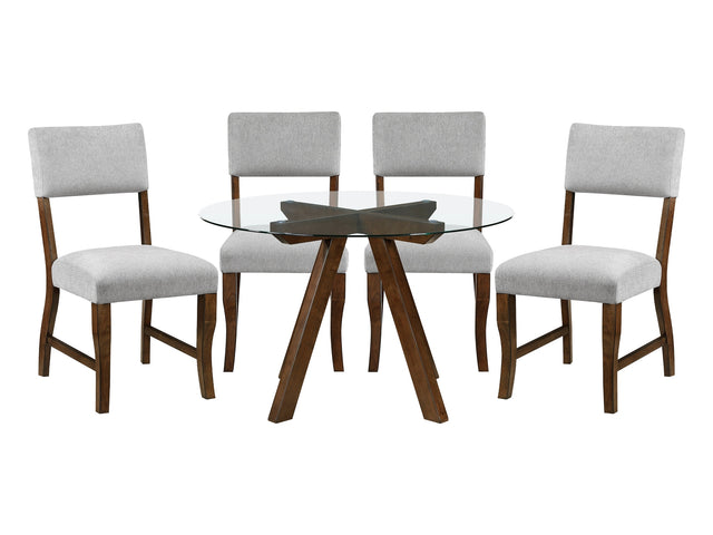 Aiden Gray/Brown 5-Piece Dining Table Set - Ornate Home