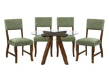 Aiden Olive/Brown 5-Piece Dining Table Set - Ornate Home