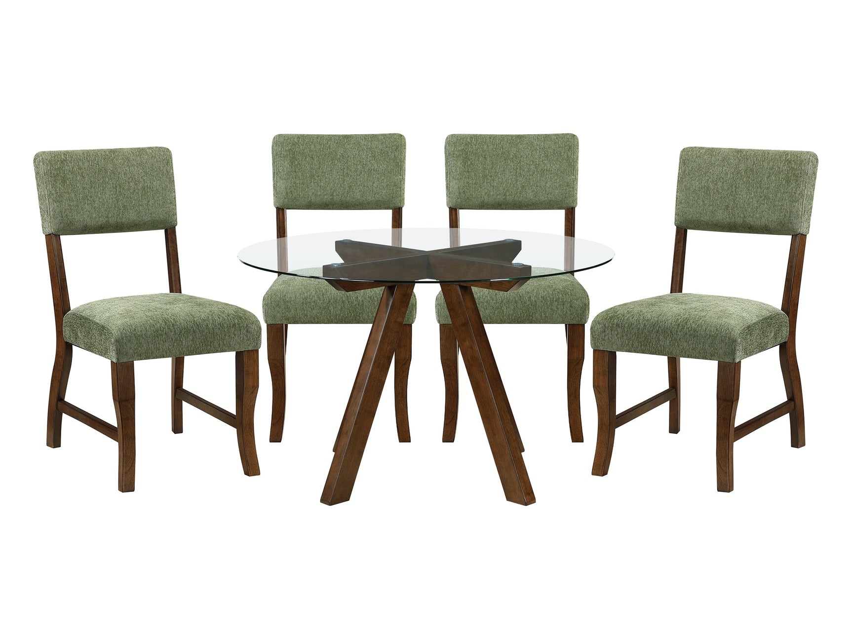 Aiden Olive/Brown 5-Piece Dining Table Set - Ornate Home