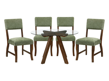 Aiden Olive/Brown 5-Piece Dining Table Set - Ornate Home