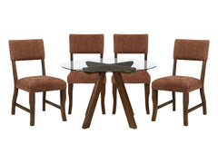 Aiden Rust/Brown 5-Piece Dining Table Set - Ornate Home